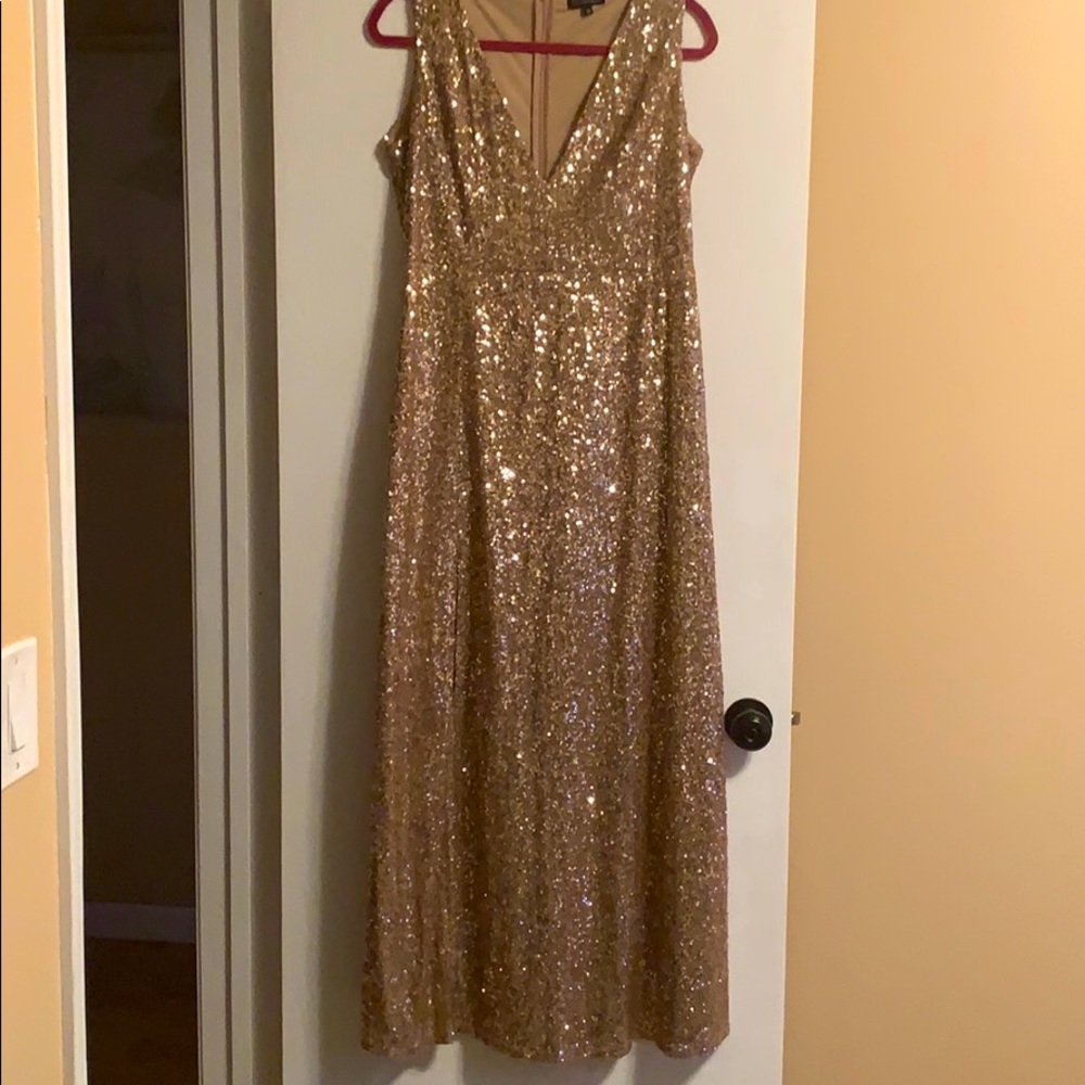 Gold sequined maxi dress
